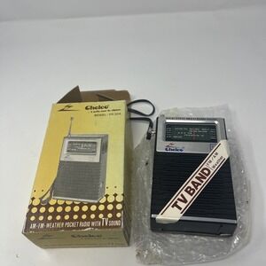 Vintage Chelco Portable Radio Am-Fm-Weather Pocket TV Sound PR 204 New Open Box